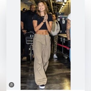 Zara Tan Wide-Leg Pants